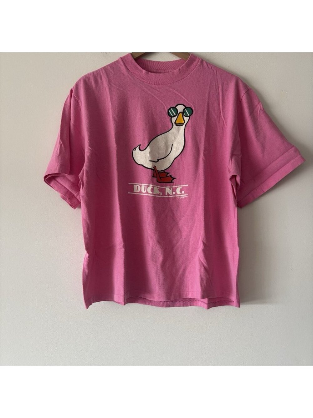 Vintage 1985 Big Duck Graphic T-shirt Short Sleeve Pink Single Stitch Crewneck